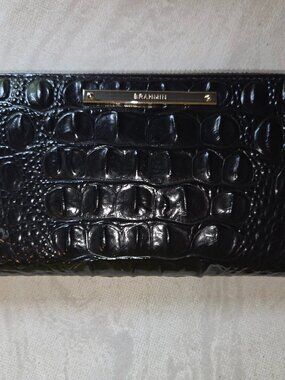 Brahmon Suri black crocodile zip arounbd wallet